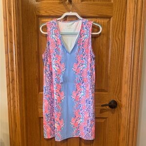 Lilly Pulitzer size medium Johana coverup dress blue peri shrimply the best NWOT
